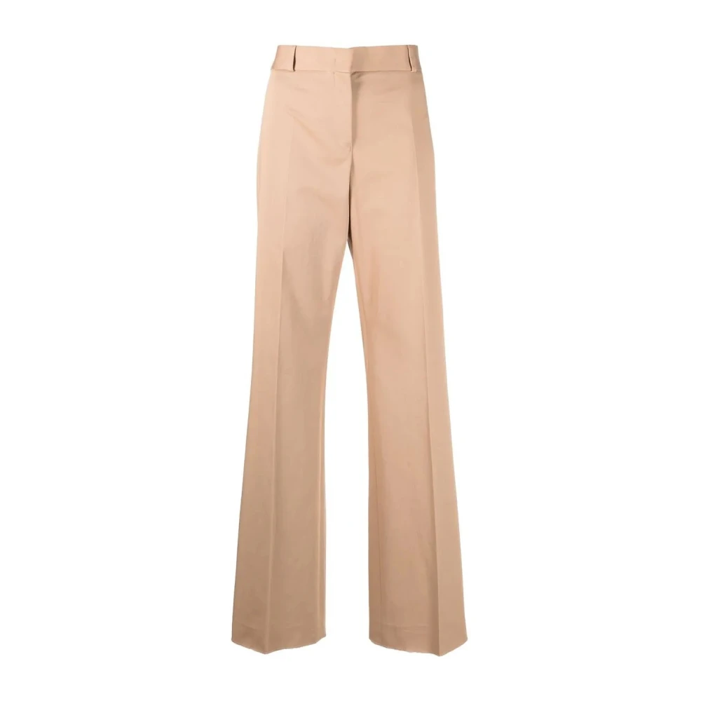 Salvatore Ferragamo Casual Beige Katoenen Broek Beige Dames