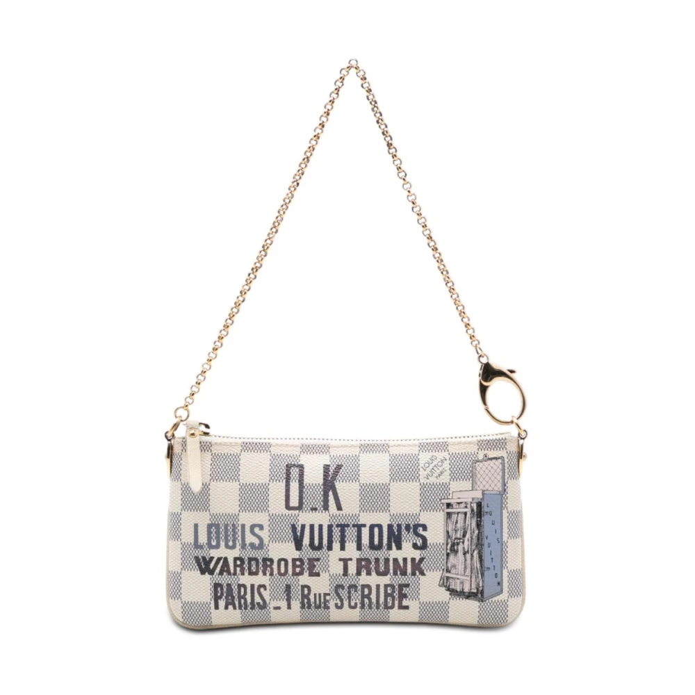 Louis Vuitton Vintage Women's White Pre-Owned Chain Handle Pouch