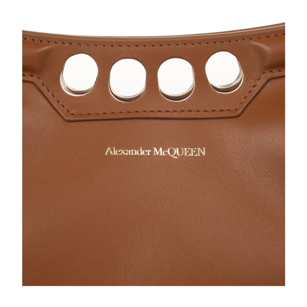 alexander mcqueen Karamel Leren Peak Mini Tas Brown Dames