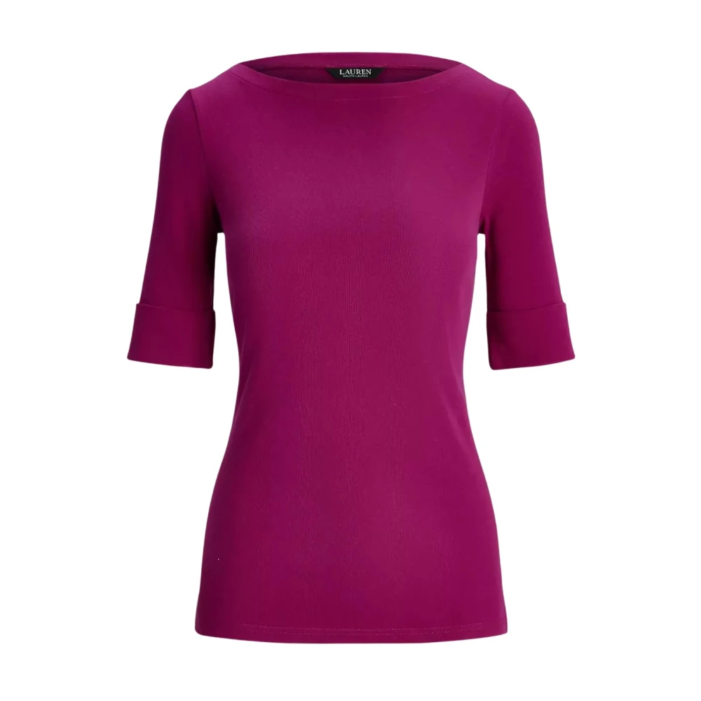 Ralph Lauren Boot Neck Blouse Purple Dames