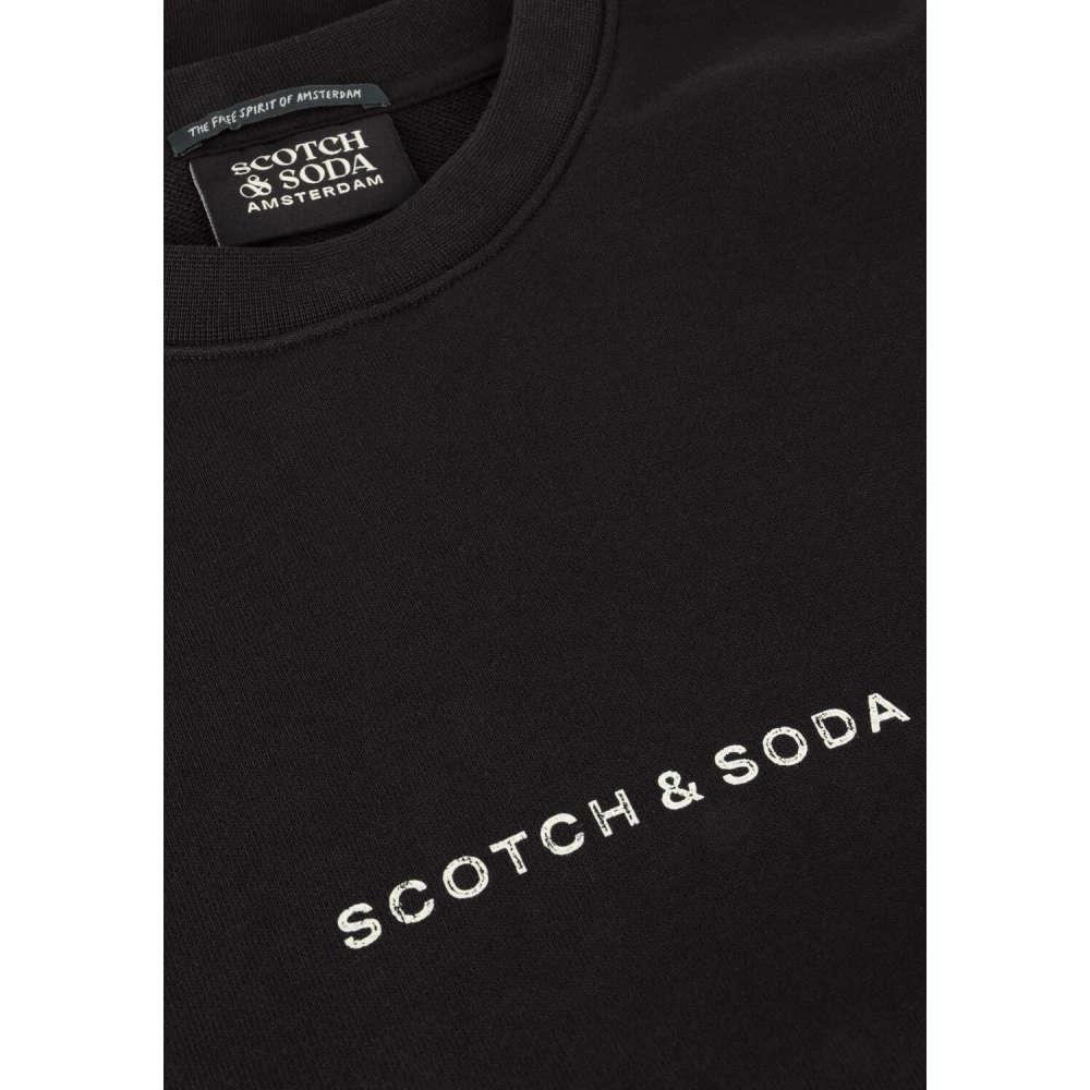 Scotch & Soda Logo Front Chest Sweatshirt Black Heren
