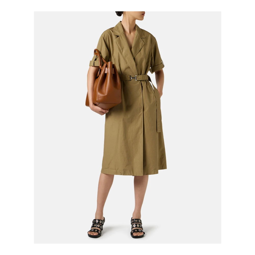 Iceberg Modderkleurige regular-fit jurk met canvas riem Beige Dames