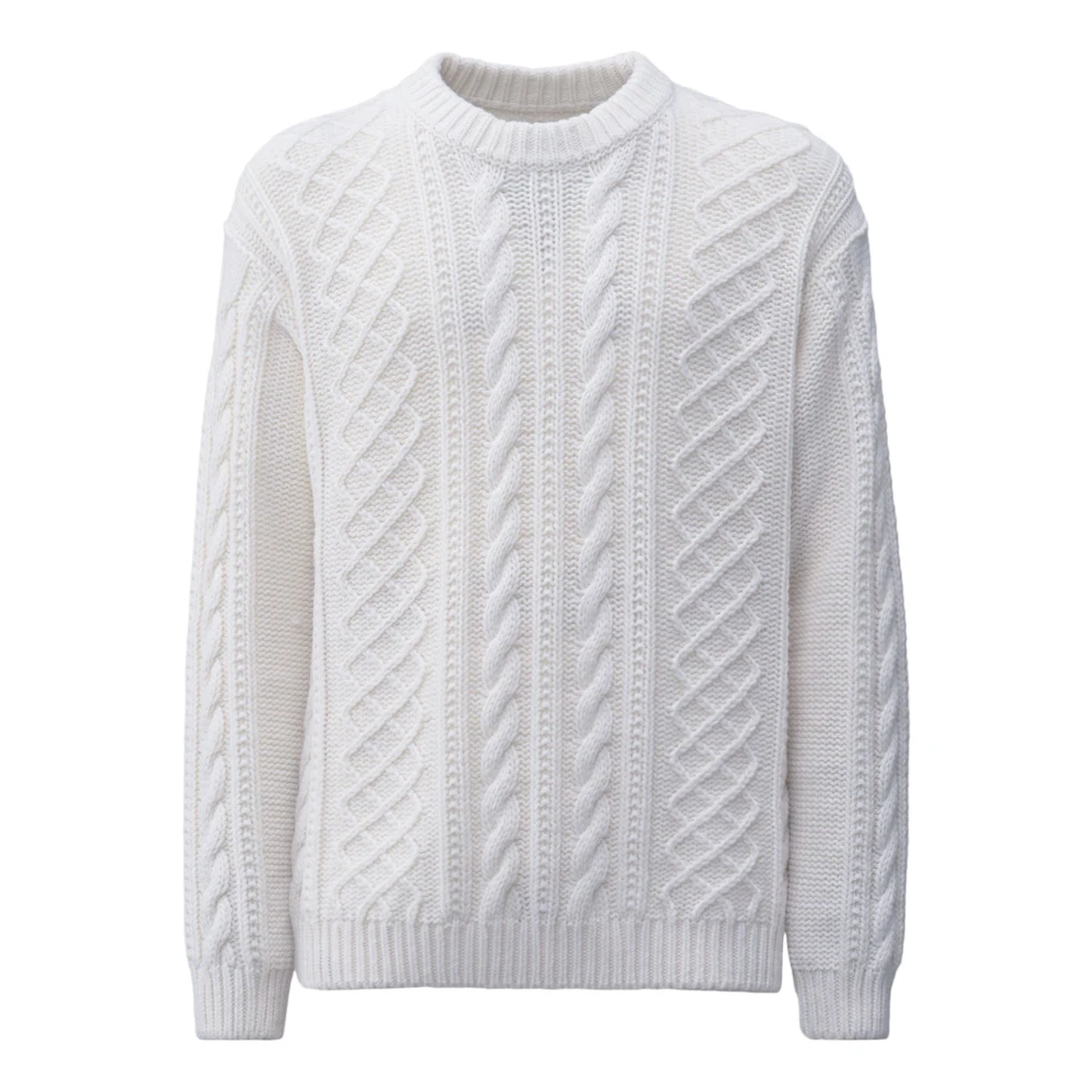 C.P. Company Jacquard Logo Trui in Wit White Heren