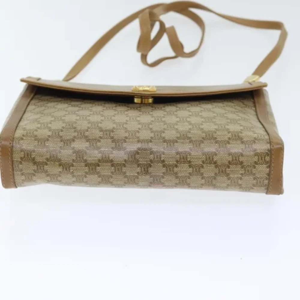 Celine Vintage Pre-owned Canvas shoulder-bags Beige Dames
