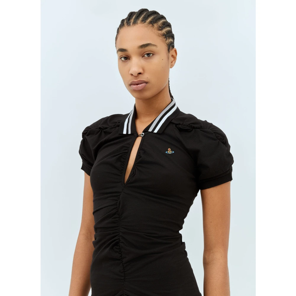 Vivienne Westwood Geborduurde Midi Jurk met Logo Black Dames