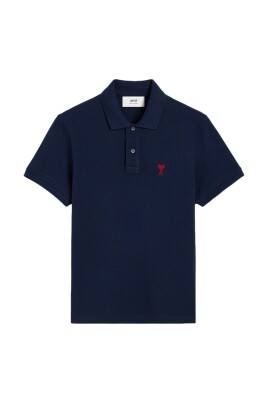 polo-bleu-en-pique-brode