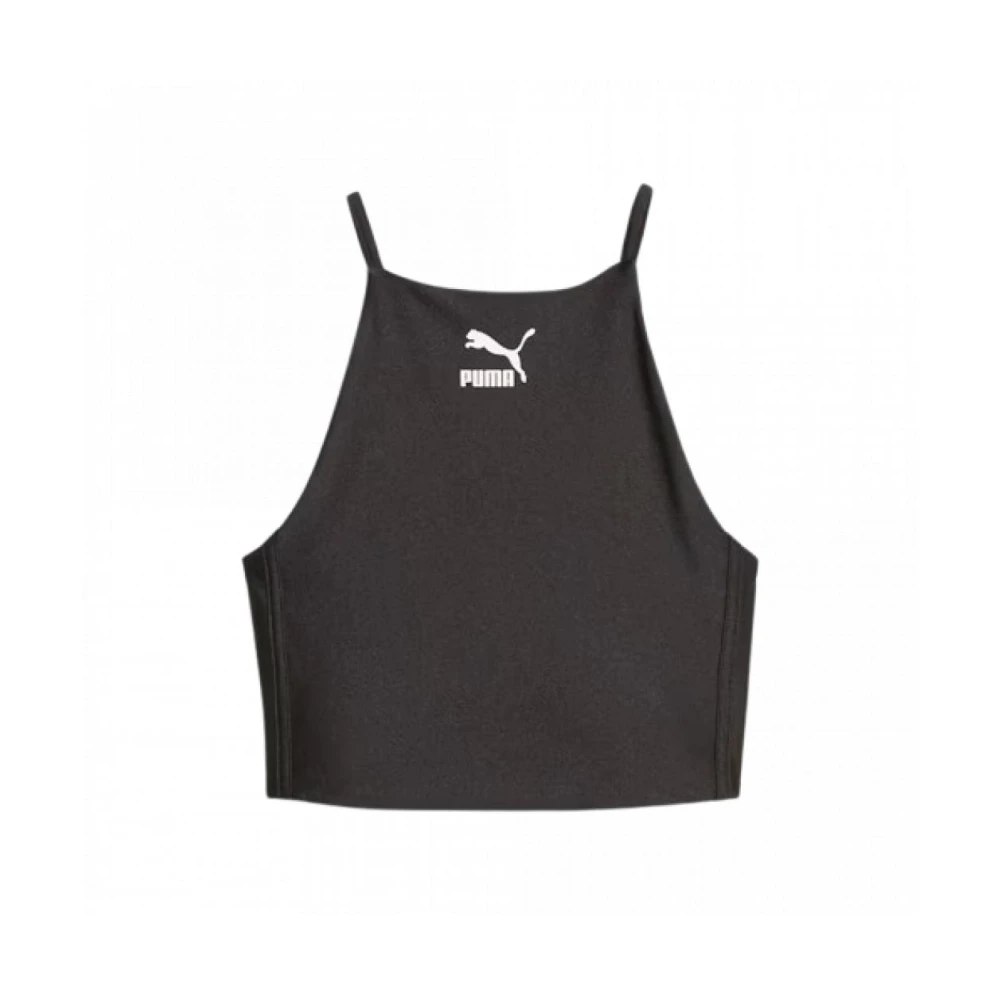 Puma Glanzende Crop Top Nylon Black Dames