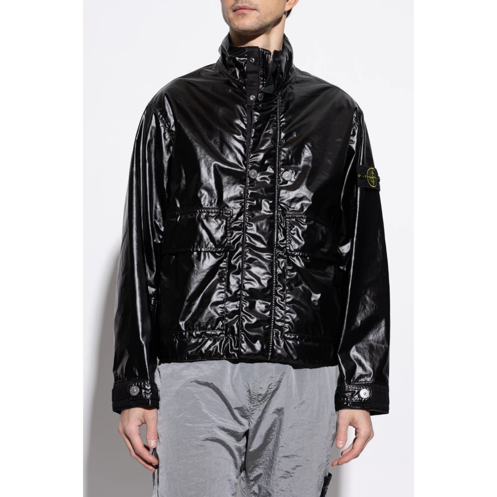 Stone Island Jas met logo Black Heren