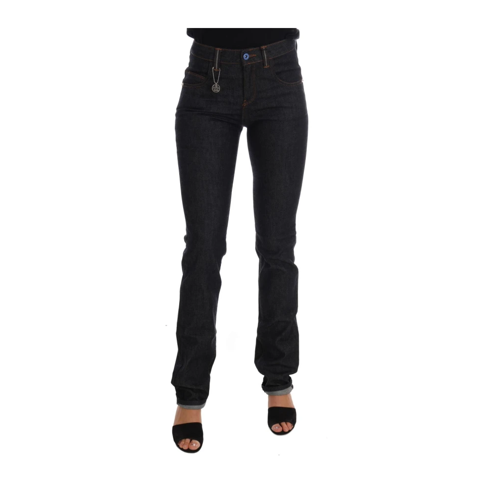 Costume National Women's Blue Slim Fit Jeans, W26, Dark Super Slim Jeans