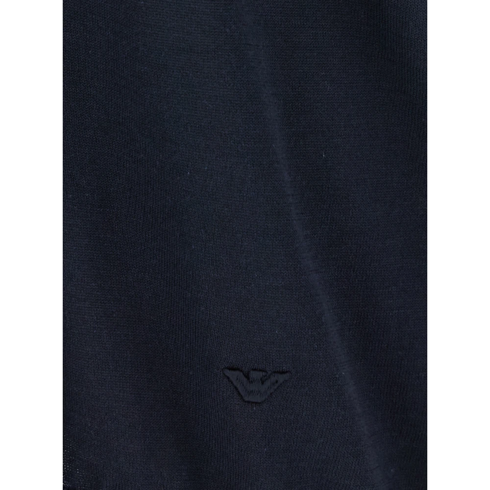 Emporio Armani Blauw Polo Shirt met Ritssluiting Blue Heren
