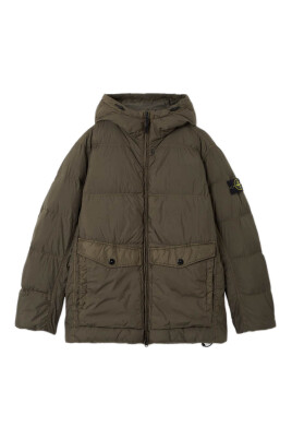 manteau-vert-rembourre-a-capuche