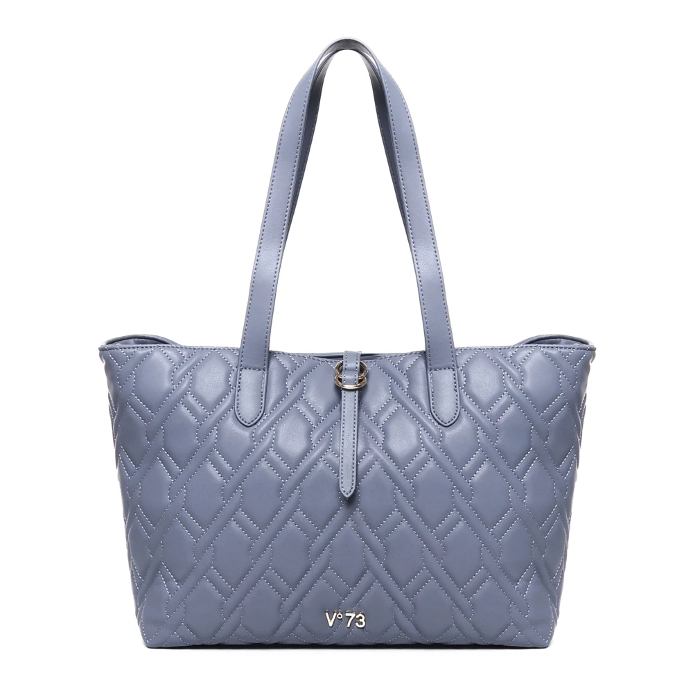 V73 Denim Ecoleer Schoudertas met Gesp Blue Dames