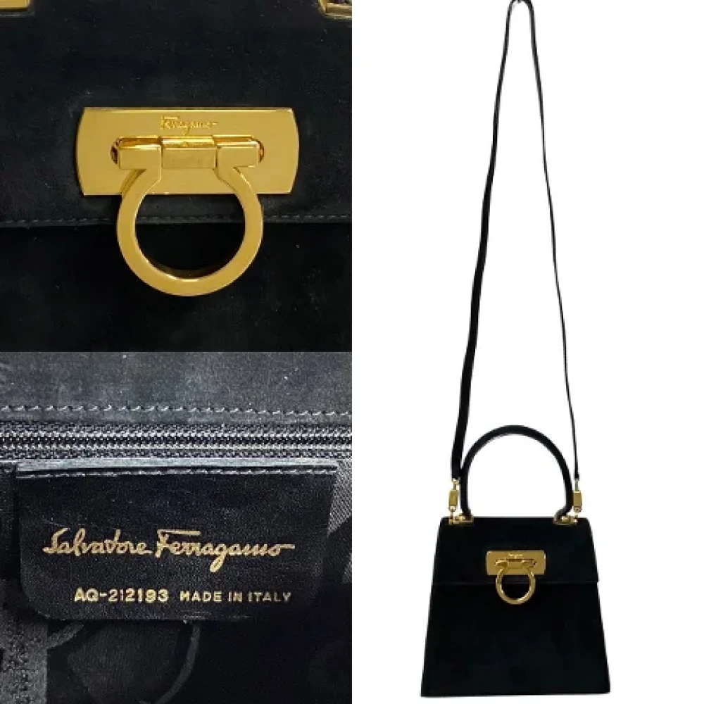 Salvatore Ferragamo Pre-owned Suede crossbody-bags Black Dames
