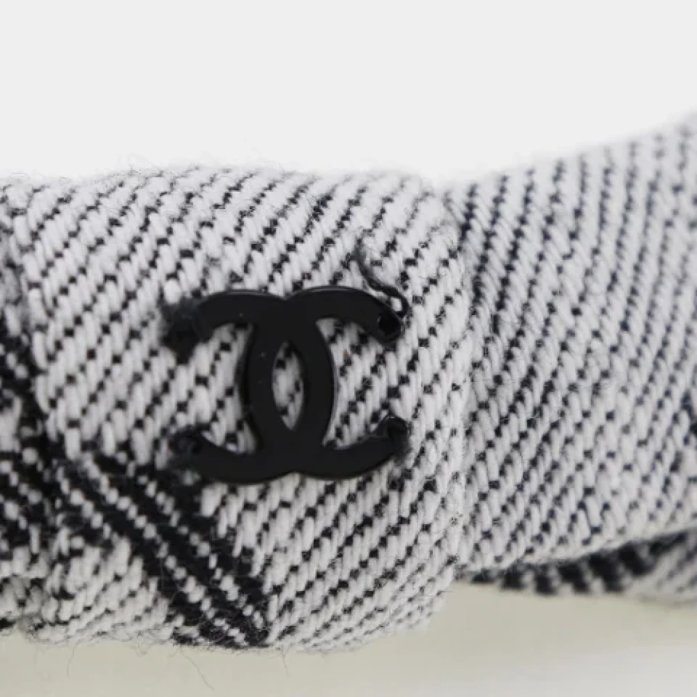 Chanel Vintage Pre-owned Cotton hair-accessories Gray Dames