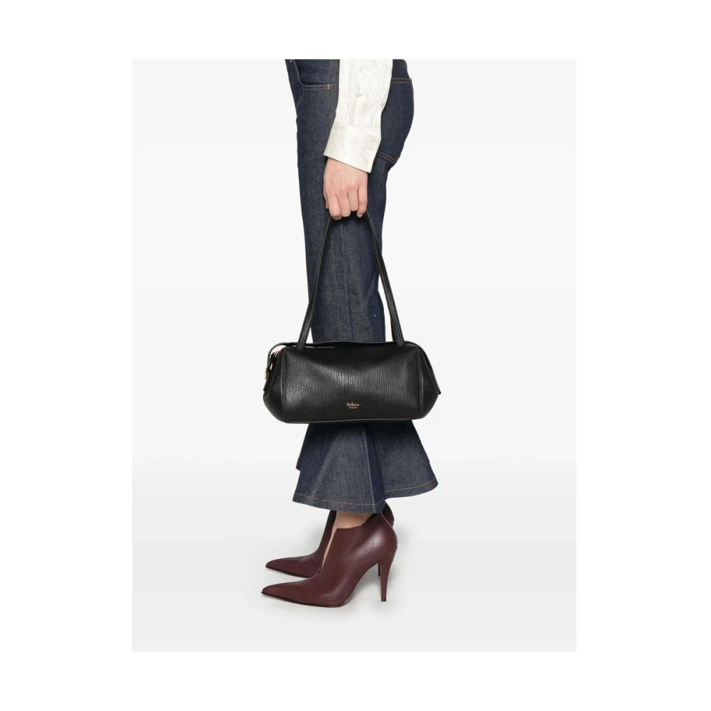 Mulberry Zwarte Schoudertas met Toprits Black Dames
