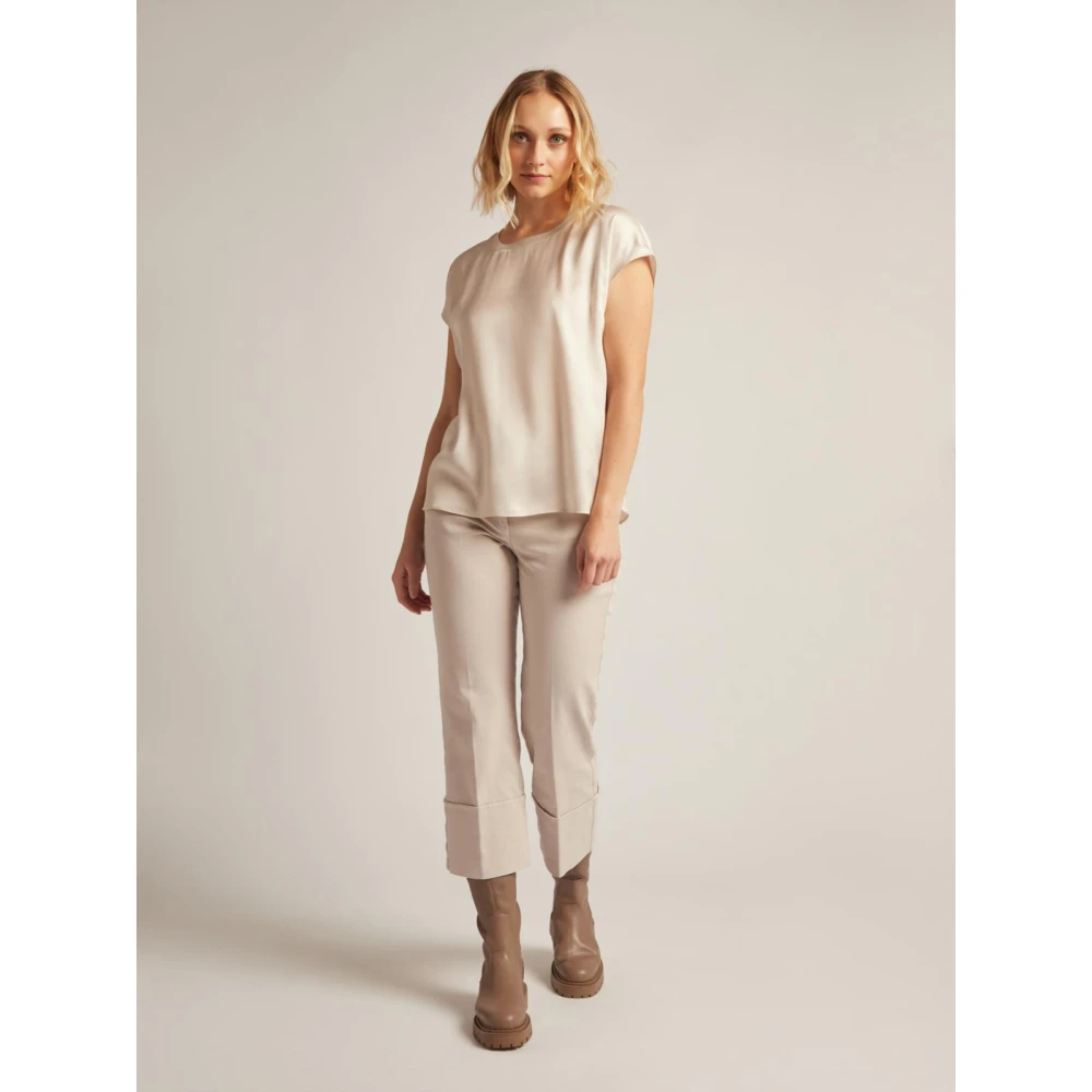 Elena Mirò Stijlvolle T-Shirt voor Vrouwen Beige Dames