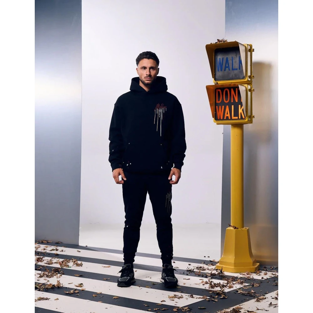 Malelions Zwarte hoodie Mm1-Aw24-15 Herenlions Black Heren