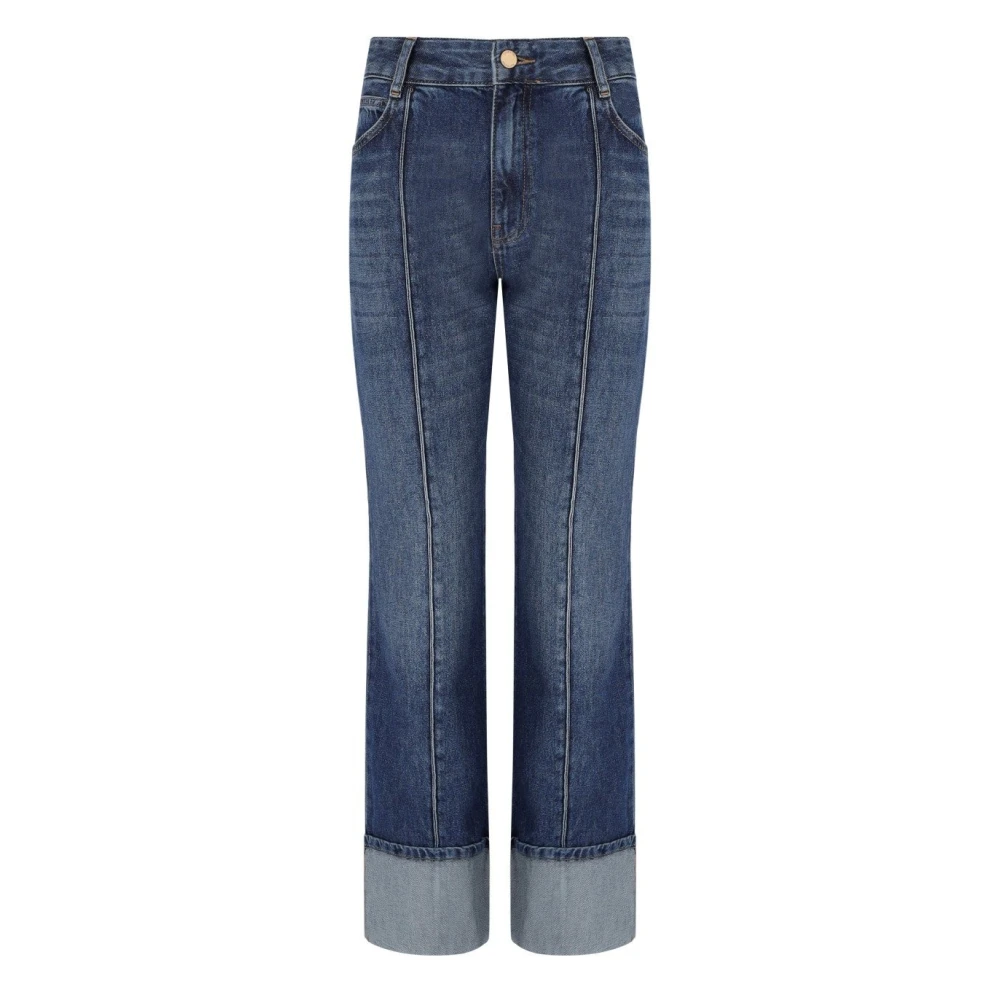 Essentiel Antwerp Blå Flare Jeans med Hög Midja Blue, Dam