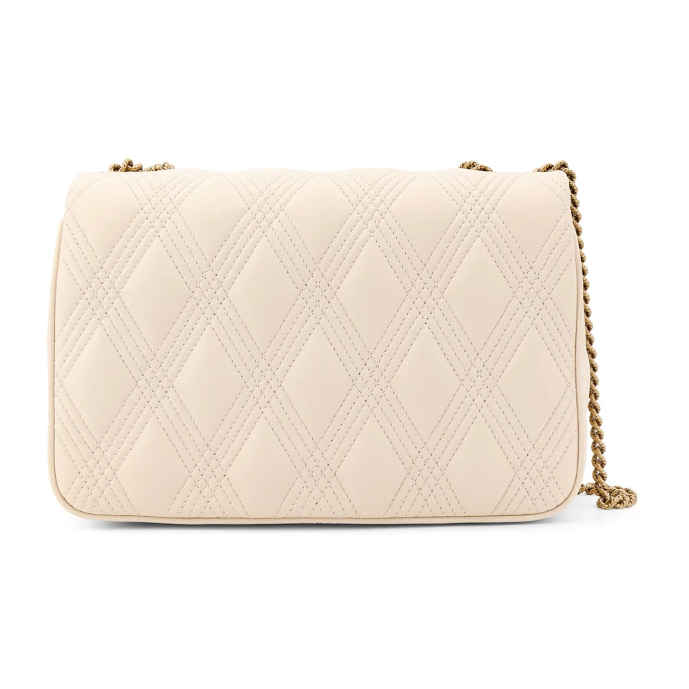 Valentino Garavani Gewatteerde leren schoudertas met VLogo Beige Dames
