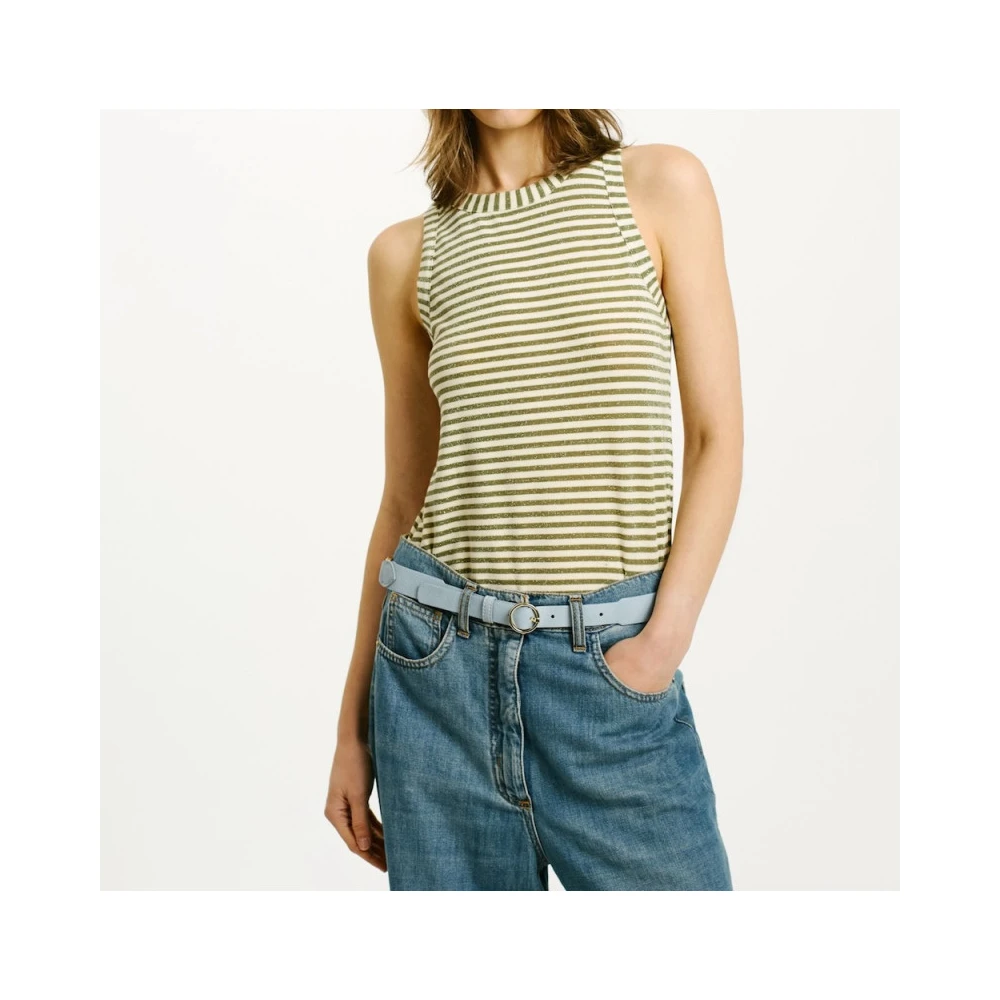 Momoni Stone Washed Denim Jeans Blue Dames