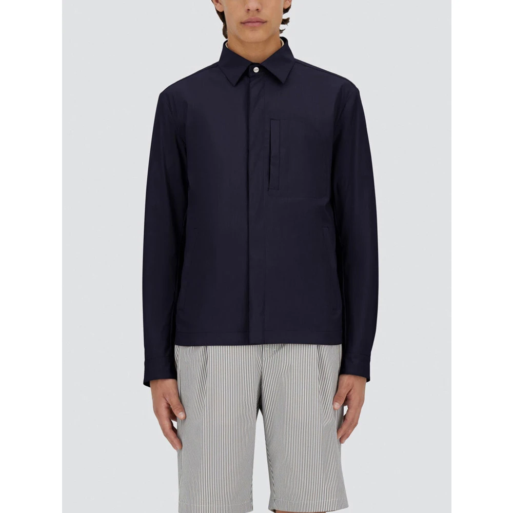 Herno Tech Woven Shacket Blue Heren
