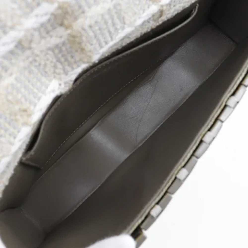 Chanel Vintage Pre-owned Canvas shoulder-bags Gray Dames