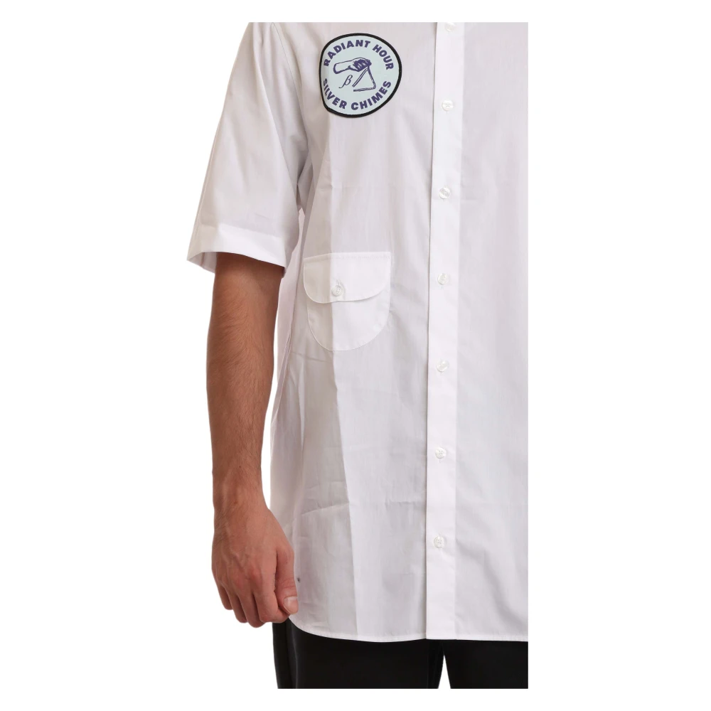 Fred Perry Patch Korte Mouwen Shirt in Wit White Heren