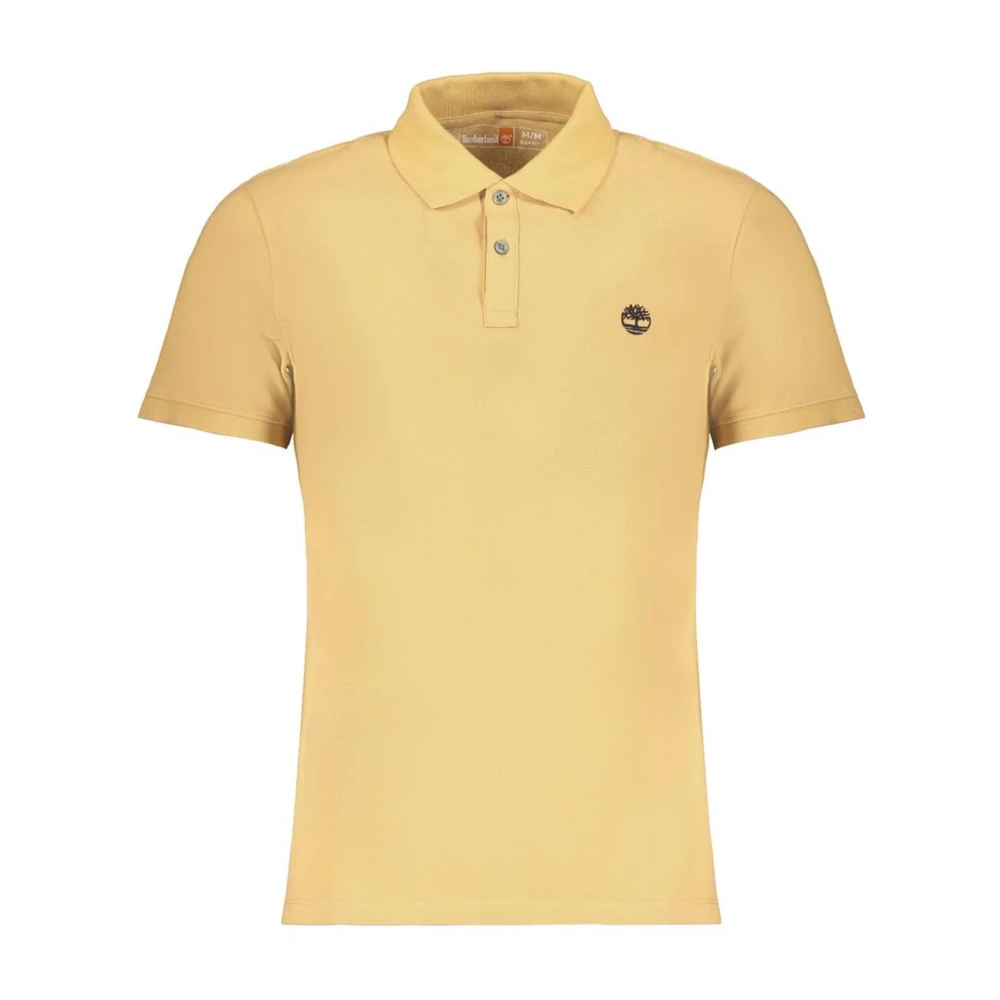 Timberland Men's Brown Embroidered Cotton Polo Shirt