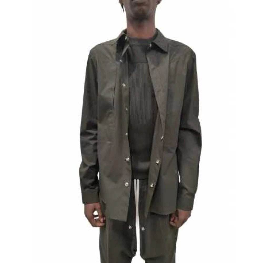 Rick Owens Groen Poplin Overhemd Green Heren