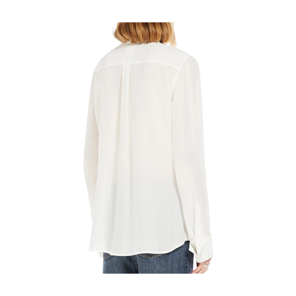 SPORTMAX Witte Zijden Shirt Gemona White Dames