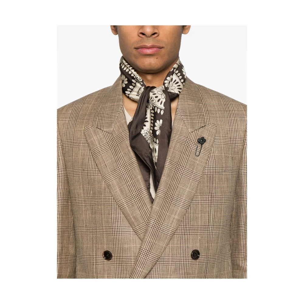 Lardini Bruine Double-Breasted Jas met Zakken Brown Heren