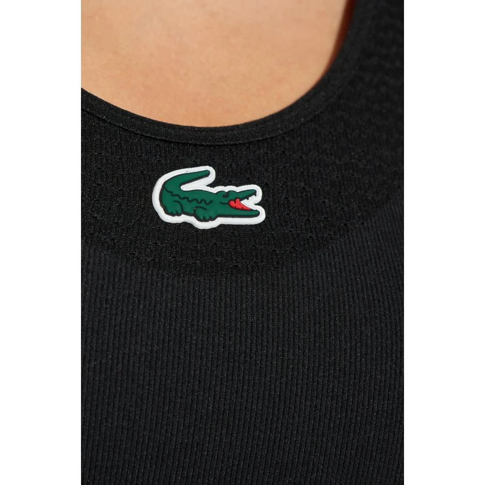 Lacoste Top met gewatteerde cups Black Dames