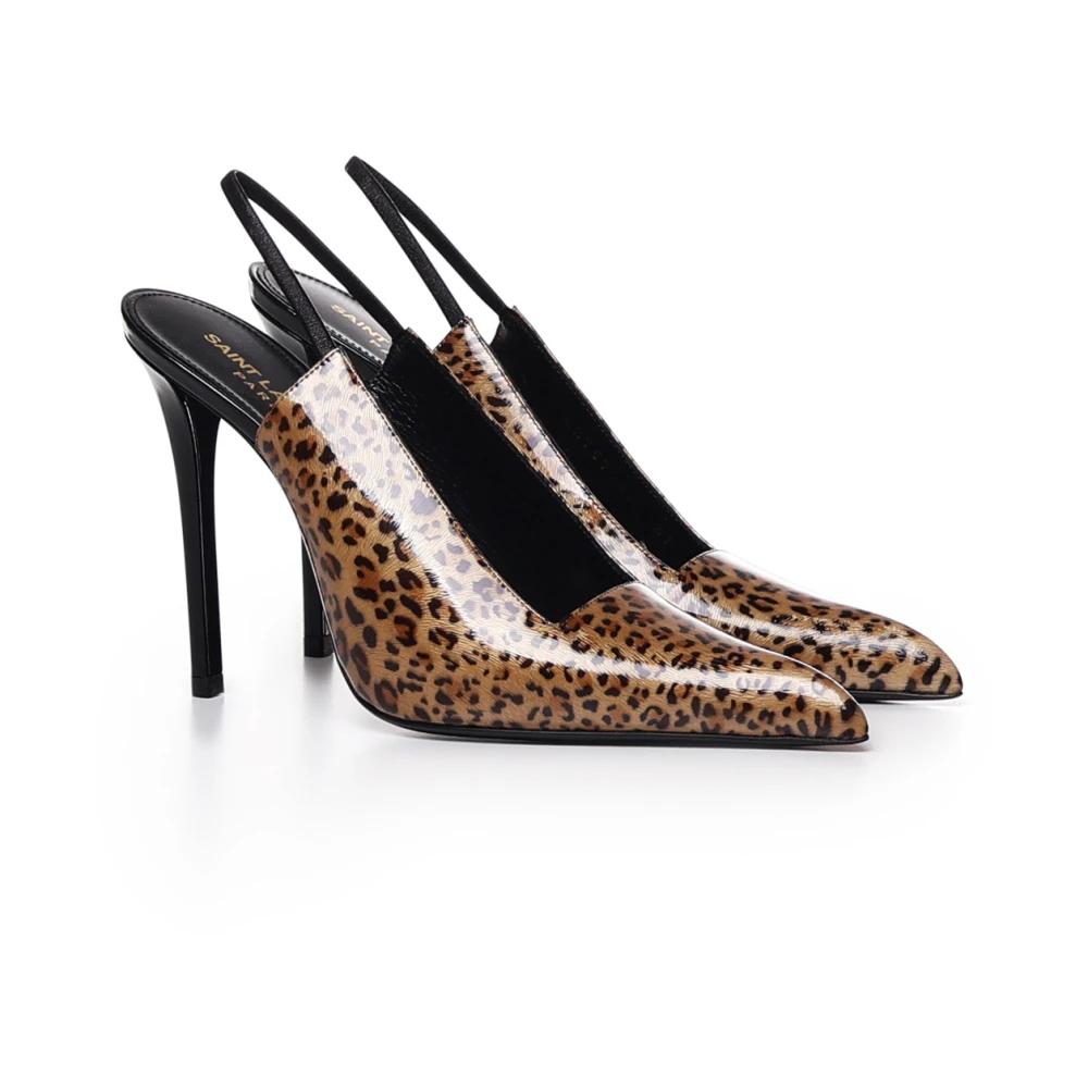 Saint Laurent Bruine Stilettohak met Vierkante Halslijn Brown Dames