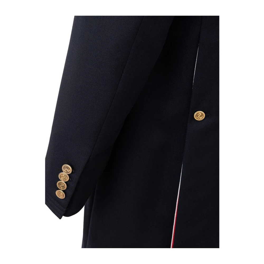 Thom Browne Blauwe Wollen Jas voor Mannen Blue Heren