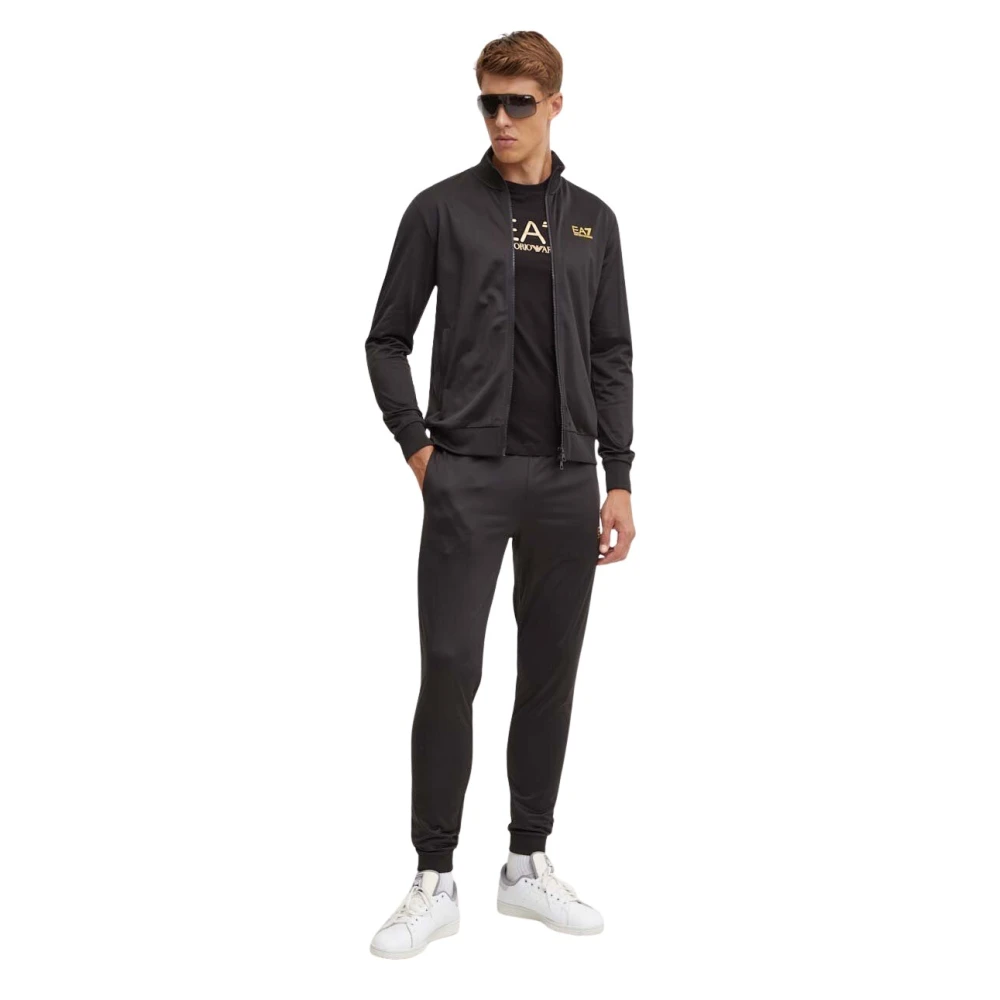 Ea7 Emporio Armani Herren Schwarz Jogginganzug 8Npv65 Pjhcz 0208 Regular Fit - Image 3