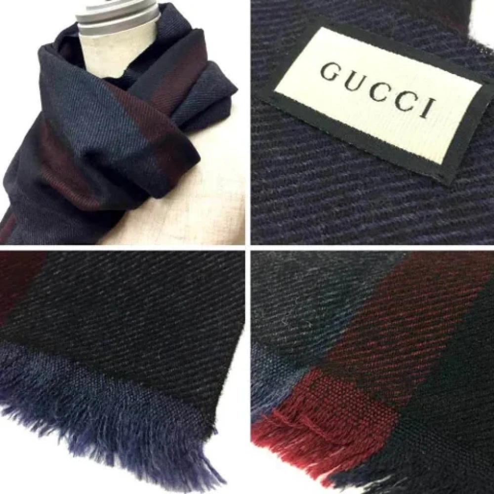 Gucci Vintage Pre-owned Fabric scarves Blue Dames