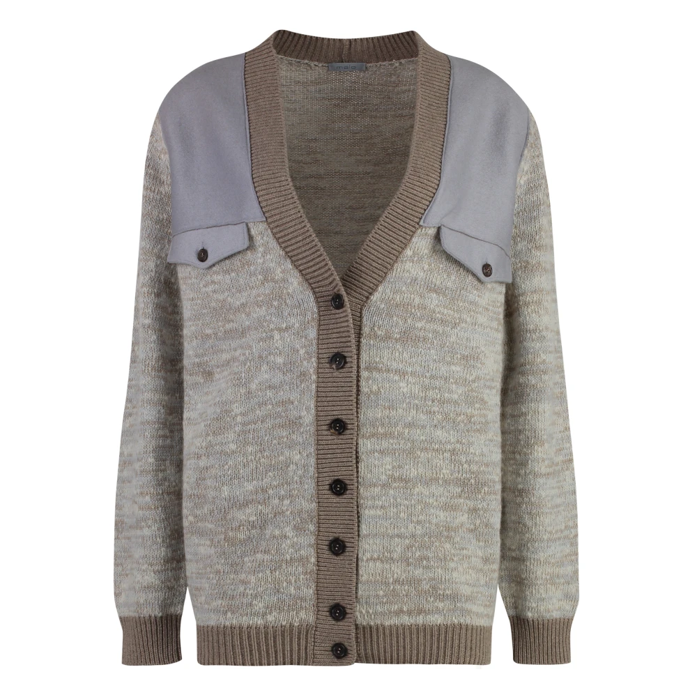 Malo Kasjmier Vest met Voorflapzakken Beige Dames