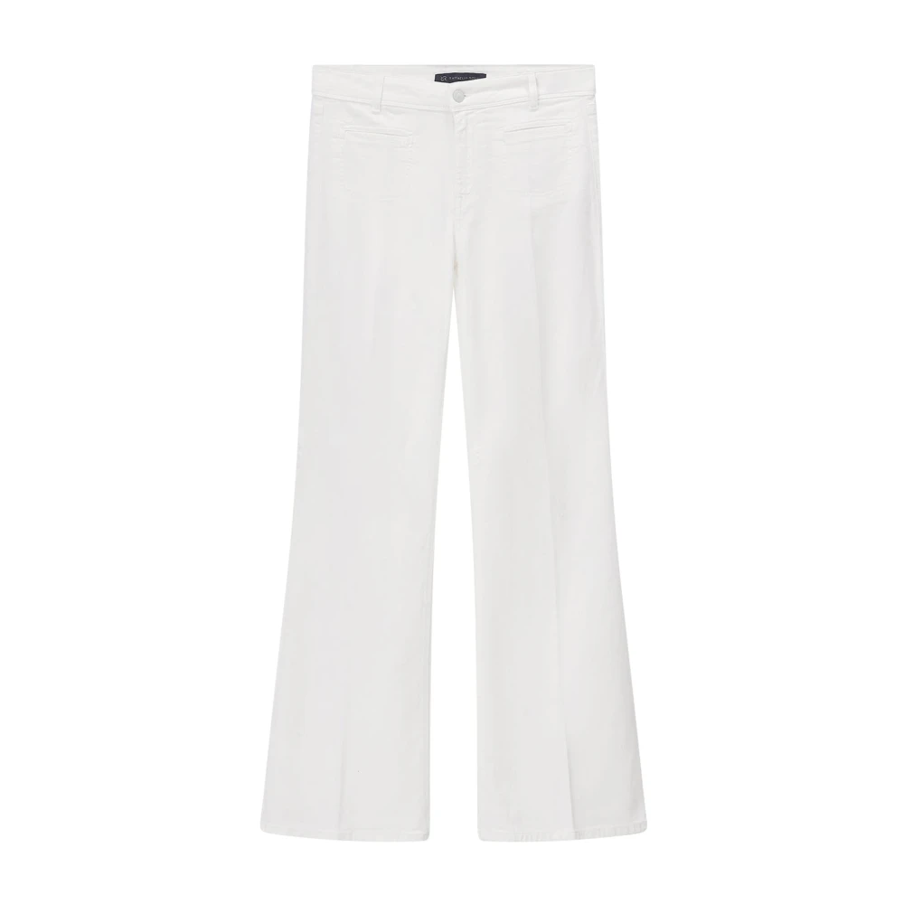 Raffaello Rossi White Wide Trousers - Female - Flare Jeans - M - Jeans