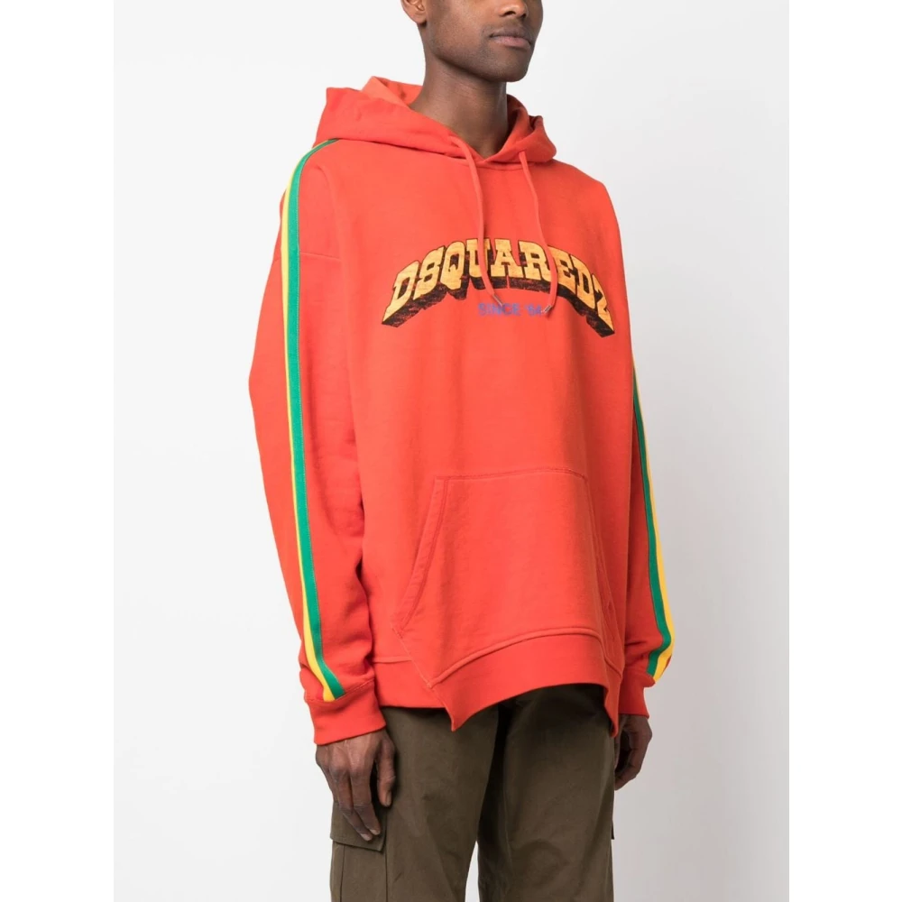 Dsquared2 Rode Hoodie Red Heren