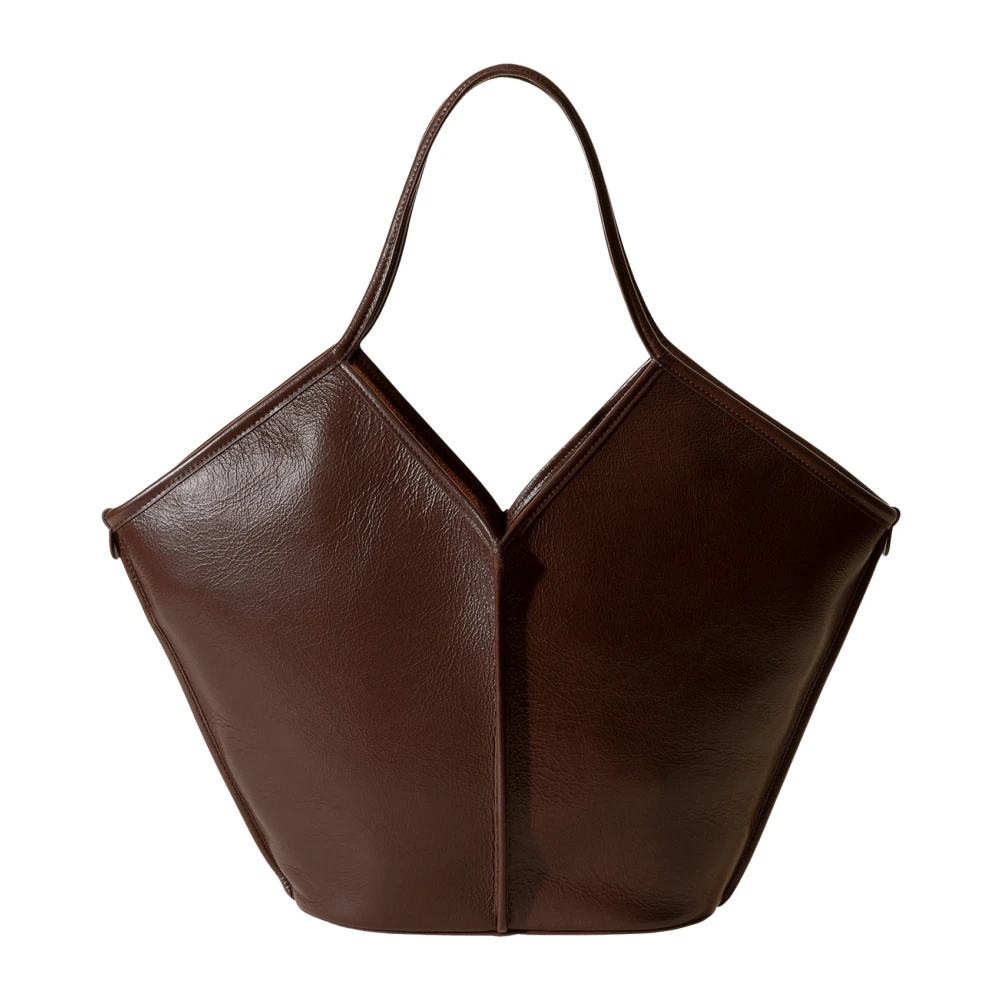 Hereu Brown Calella Leather-Trimmed Tote Bag - Female - Shopping Bags - One Size - Bags