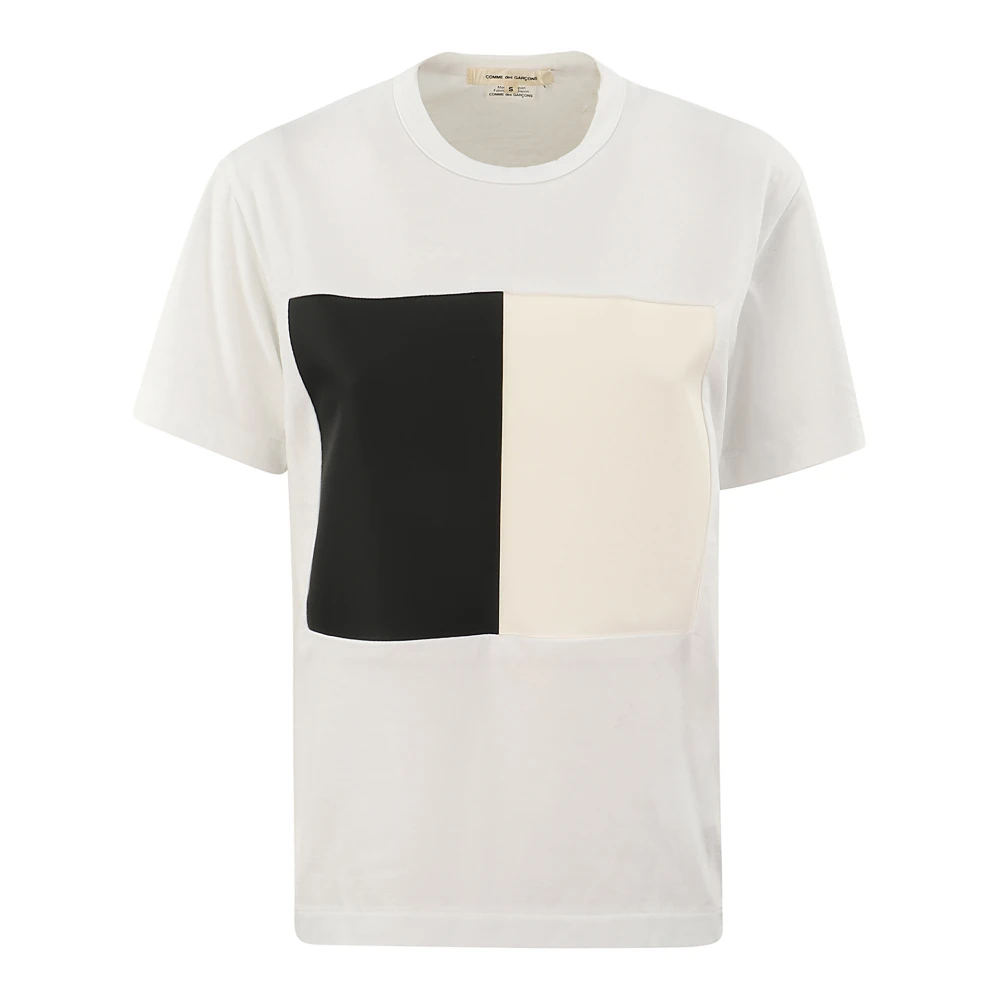 Comme des Garçons T-shirt met korte mouwen en voorop aangebracht detail White Dames