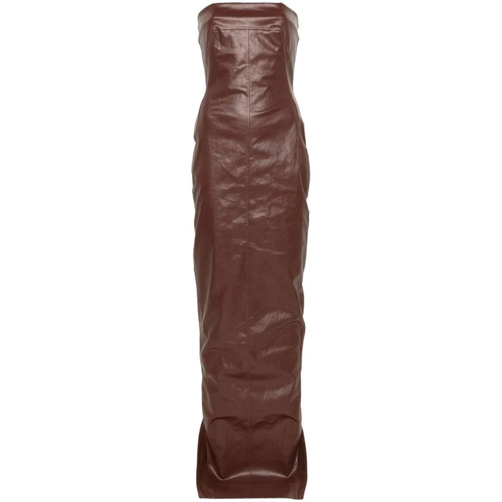 Rick Owens Oxblood Denim Kokerjurk Red Dames