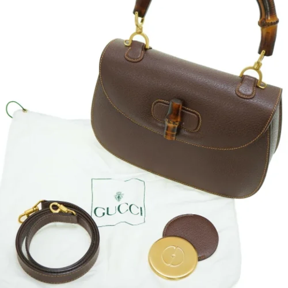 Gucci Vintage Pre-owned Fabric gucci-bags Brown Dames