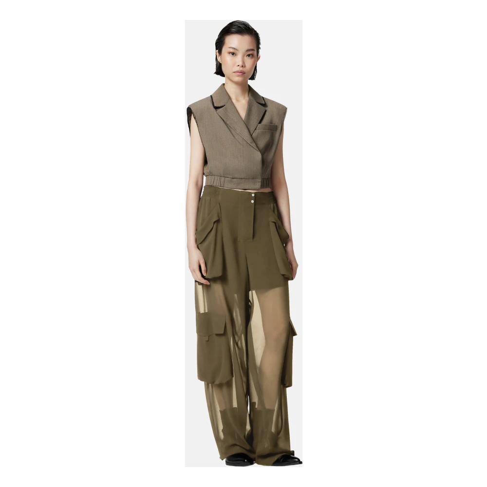 pinko Georgette broek voor dagelijks gebruik Green Dames