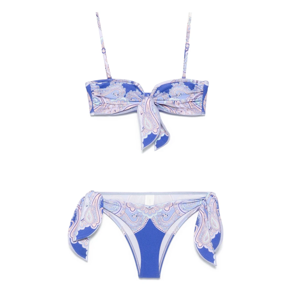 Zimmermann Blauwe Zee Bikini met Bedrukte Verstevigingen Blue Dames