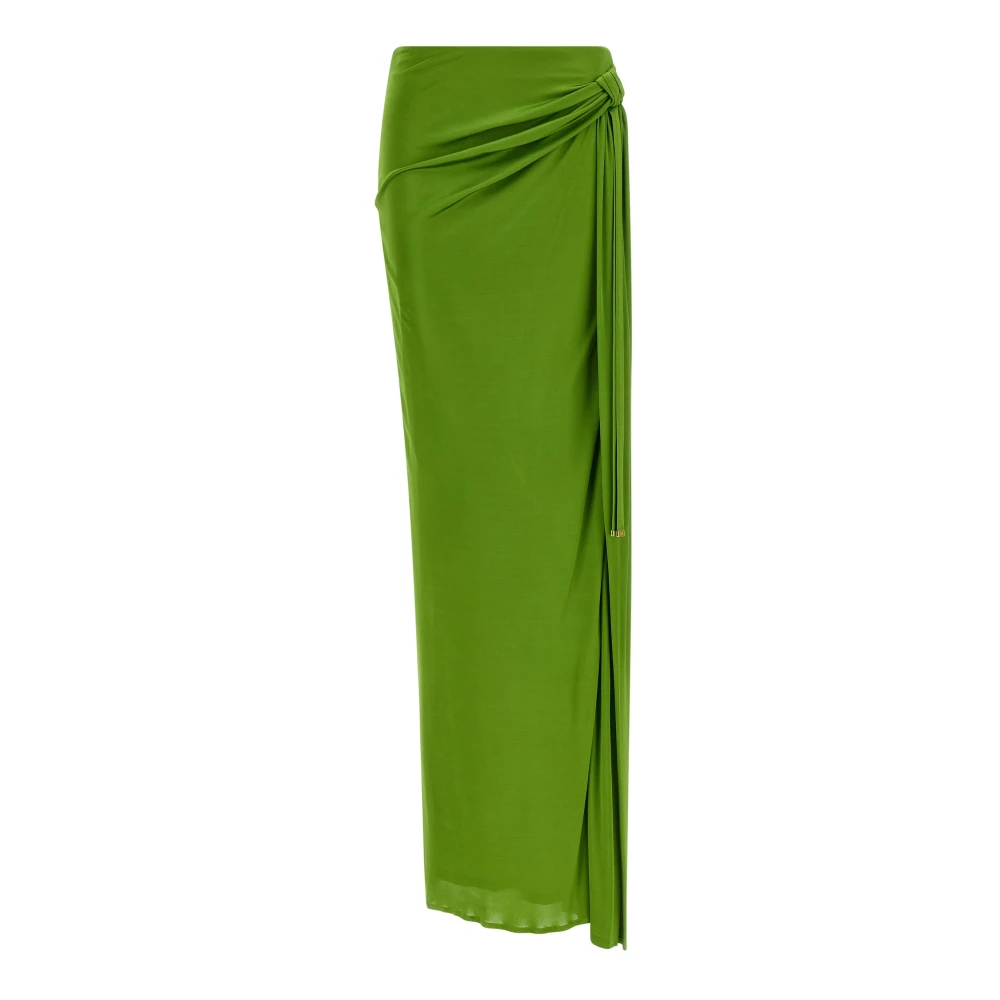 Elisabetta Franchi Green Maxi Skirts, Female, M, Extra Long Skirt