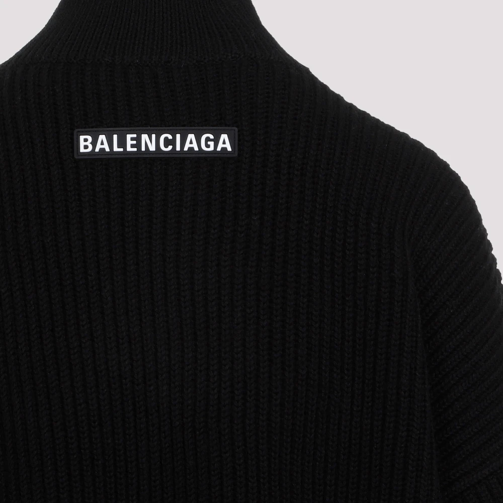 Balenciaga Zwarte Wol Pullover Sweater Black Dames