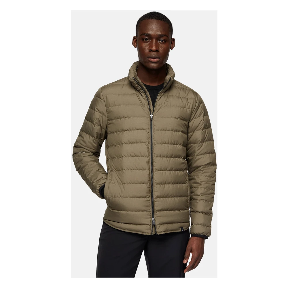 Boggi Milano Quilted Nylon Echt Dons Bomberjack Green Heren