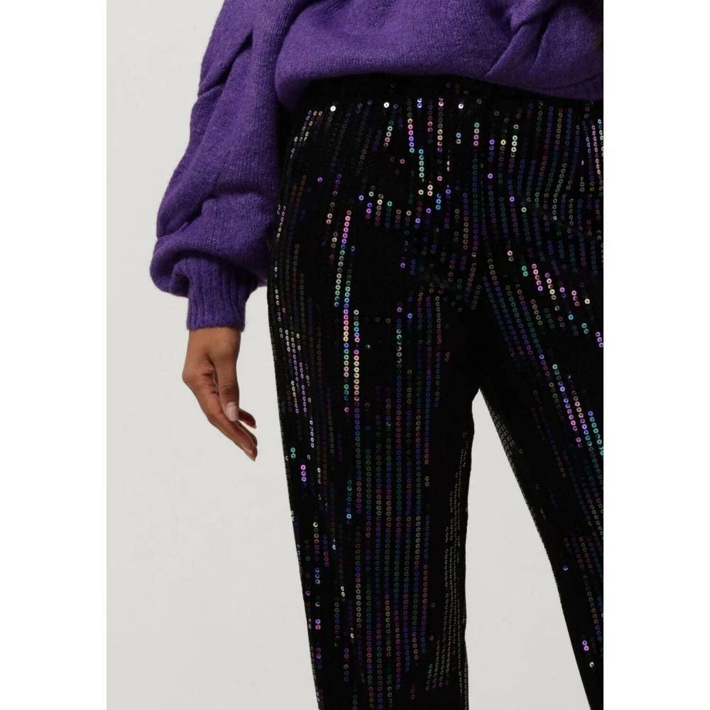 Y.A.S Paillet Straight Pant voor Vrouwen Black Dames