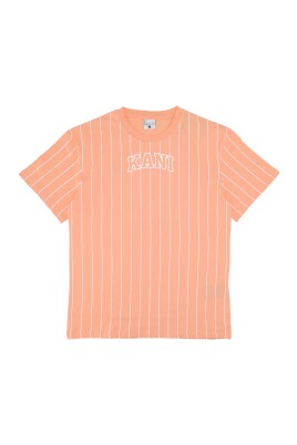 pinstripe-tee-abrikos-hvid-kortaermet